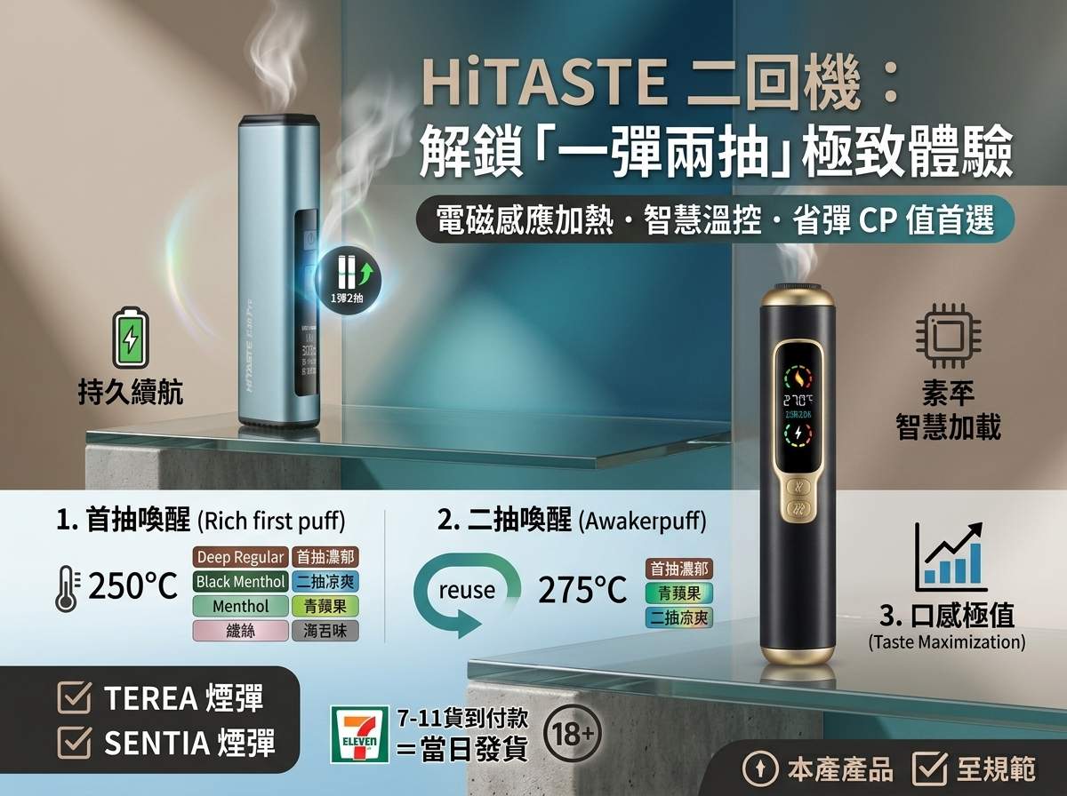HiTASTE 二回機官網_正品二次加熱煙主機專賣店_台灣現貨